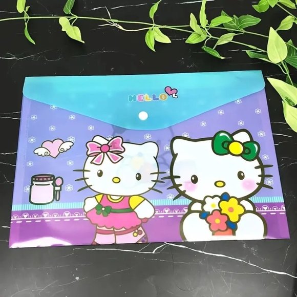Hello Kitty Binder Folders 4pc School Tote Document Papers Work School Sanrio - Picture 6 of 6